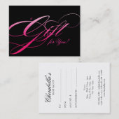 Haarsalon Cadeaubon Zwart Roze Kortingskaartje (Voorkant / Achterkant)