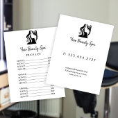 Haarsalon eenvoudig logo zwart wit service menu