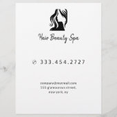 Haarsalon eenvoudig logo zwart wit service menu (Achterkant)
