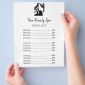 Haarsalon eenvoudig logo zwart wit service menu (Hand)