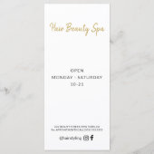 Haarsalon eenvoudige witte lijst programmakaart (Achterkant)