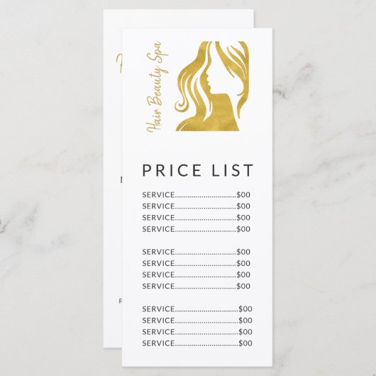 Haarsalon eenvoudige witte lijst programmakaart (Voorkant / Achterkant)