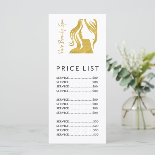 Haarsalon eenvoudige witte lijst programmakaart (Staand voorkant)