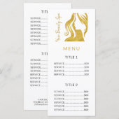 Haarsalon eenvoudige witte lijst programmakaart (Voorkant / Achterkant)