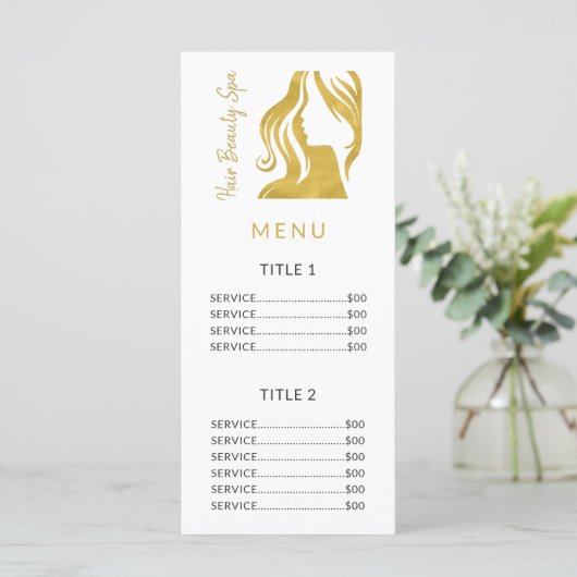 Haarsalon eenvoudige witte lijst programmakaart (Staand voorkant)