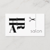 Haarsalon eenvoudige zwart-wit typografie logo visitekaartje (Voorkant)