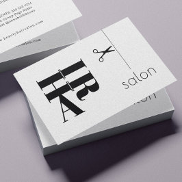 Haarsalon eenvoudige zwart-wit typografie logo visitekaartje