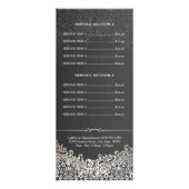 Haarsalon Elegant Donker Zilver Damast Prijslijst Reclamekaart (Achterkant)