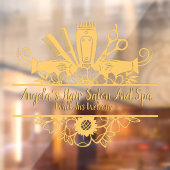 Haarsalon en Spa Gold Black Shadow Tex aanpassen Raamsticker (Vel 2)