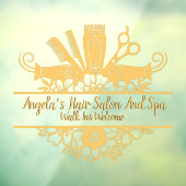 Haarsalon en Spa Gold Black Shadow Tex aanpassen Raamsticker (Vel 3)