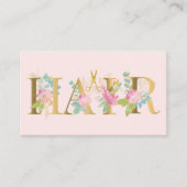 Haarsalon faux goud roze blush luxe afspraak visitekaartje (Voorkant)