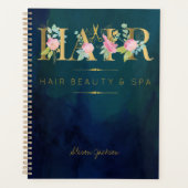 Haarsalon faux gouden folie navy glam afspraken planner (Voorkant)
