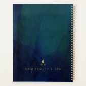 Haarsalon faux gouden folie navy glam afspraken planner (Achterkant)