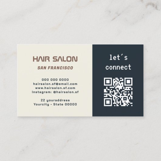 Haarsalon Foto QR Code Visitekaartje (Achterkant)