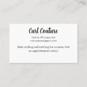 Haarsalon gepersonaliseerd Visitekaartje (Achterkant)