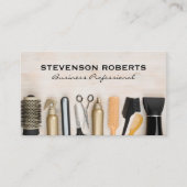 Haarsalon Gereedschap op houten tafel Visitekaartje (Voorkant)