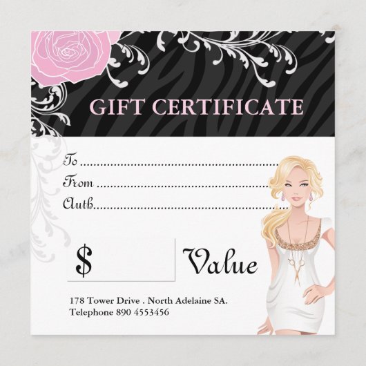 HAARSALON GIFT-CERTIFICAAT (Achterkant)