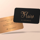 Haarsalon glazuur zwart goud metalen haarstylist visitekaartje