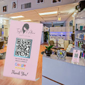 Haarsalon Google Review Roze Pedestal Sign Reclamebord Met Voetstuk