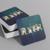 Haarsalon goud blush roze marine luxe glam vierkante visitekaartje