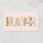 Haarsalon goud en roze blush luxe kapsalon visitekaartje (Voorkant)