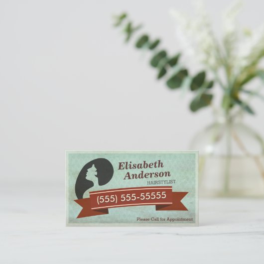 Haarsalon Haarstylist -  Afspraakkaart Afsprakenkaartje (Staand voorkant)