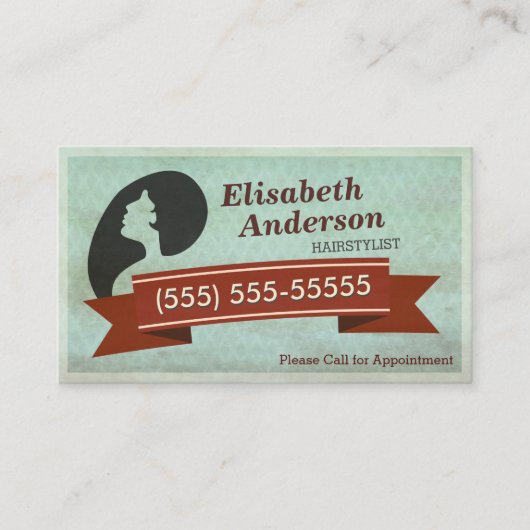 Haarsalon Haarstylist -  Afspraakkaart Afsprakenkaartje (Voorkant)