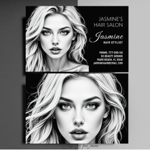 Haarsalon Haarstylist Donker Visitekaartje