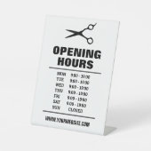 Haarsalon Kapper winkel openingstijden teller Reclamebord Met Voetstuk (Voorkant)
