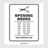 Haarsalon kapperszaak openingstijden vinyl sticker (Vel)