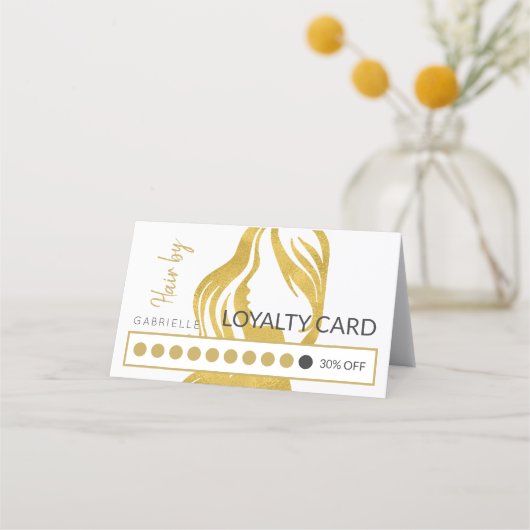 Haarsalon klantenloyaliteit ponskaart klantenkaartje (Voorkant)