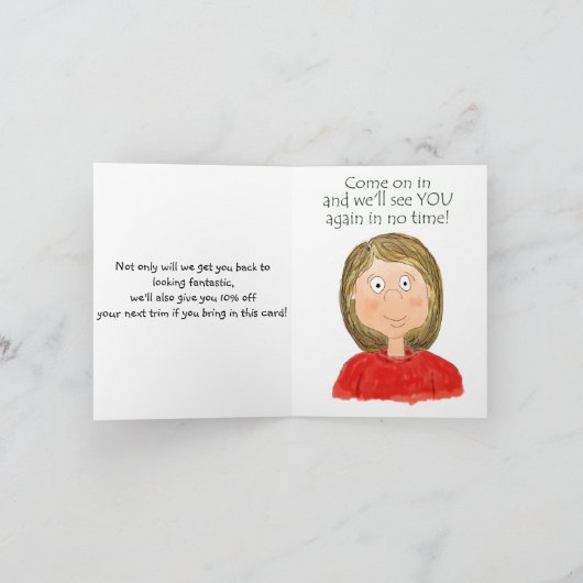 Haarsalon Klantherinnering Relaties Haarknip Kaart (Binnen)