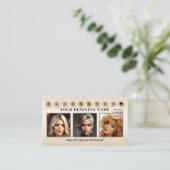 Haarsalon Logo QR Code Foto's Klantenkaartje (Staand voorkant)