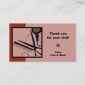 Haarsalon Logo QR Code Roze Zwart Rood Bedankt & Afsprakenkaartje (Voorkant)