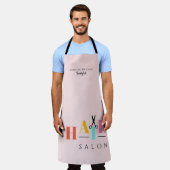 Haarsalon met grote typografie-schaar schort (Gedragen)