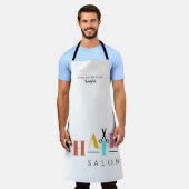 Haarsalon met grote typografie-schaar schort (Gedragen)