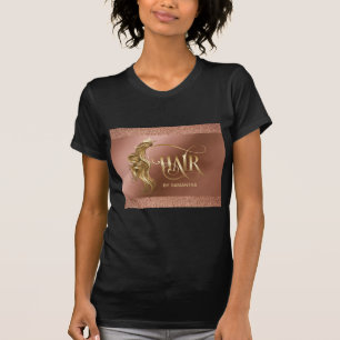 Haarsalon met haaruiteinden Warmgoud roos goud T-shirt