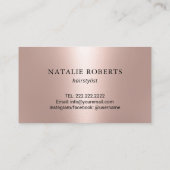 Haarsalon Modern Roos Goud Handgeschreven Script Visitekaartje (Achterkant)