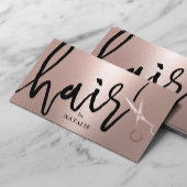Haarsalon Modern Roos Goud Handgeschreven Script Visitekaartje