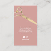 Haarsalon Modern Roos Gouden Pastel Haar Stylist Visitekaartje (Achterkant)