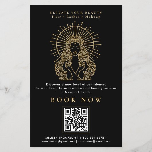 Haarsalon Nails Make-up Lashes Tarot Marketing QR Flyer (Voorkant)