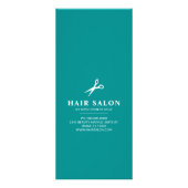 Haarsalon prijslijst Blauwgroen Haarstylist Model Reclamekaart (Achterkant)