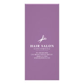 Haarsalon prijslijst Paarse Haarstylist Model Reclamekaart (Achterkant)