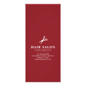 Haarsalon prijslijst Red Haarstylist Model Reclamekaart (Achterkant)