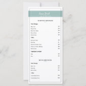 Haarsalon prijslijst Sjabloon - Minimal Design (Achterkant)