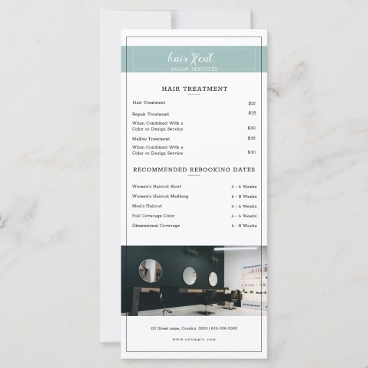 Haarsalon prijslijst Sjabloon - Minimal Design (Voorkant)