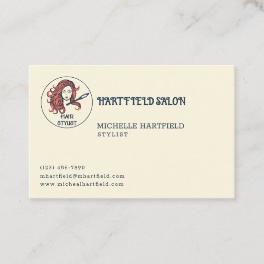 Haarsalon Retro Visitekaartje (Voorkant)