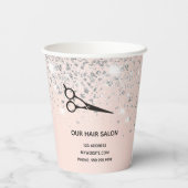 Haarsalon roos gouden zilveren wimpers papieren bekers (Achterkant)