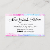Haarsalon roze blauw girly abstracte waterverf kun visitekaartje (Achterkant)
