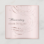 Haarsalon Salon Afspraakkaart Roze Pastel Vierkante Visitekaartje (Voorkant)